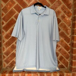 Peter Millar Men’s Summer Comfort Blue Polo Shirt Size XL Geometric Shapes Soft